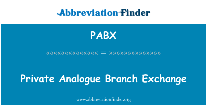 PABX: Echanj Branch Analogue pwive