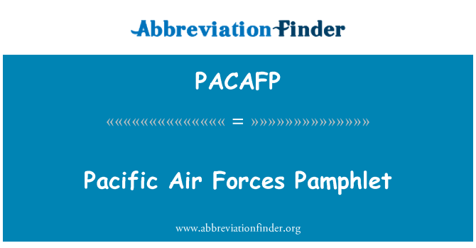 PACAFP: Pacific Air Forces Pamphlet