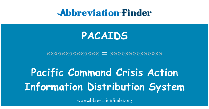 PACAIDS: Pacifiško poveljstvo krize dejanje informacije distribucijskega sistema
