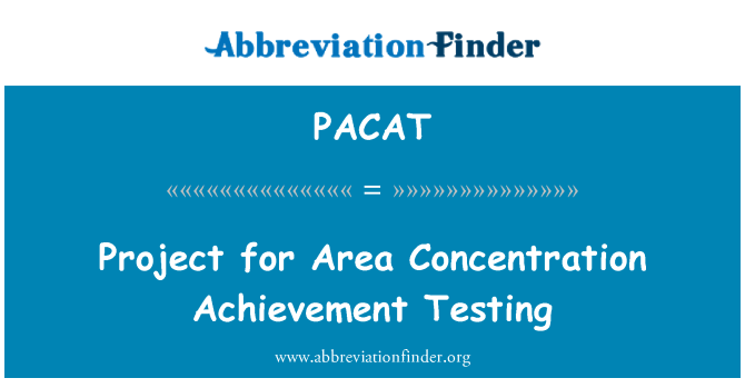 PACAT: Progetto per la zona di concentrazione Achievement test