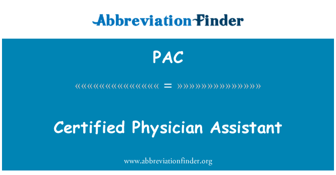 PAC: Sertifikalı doktor asistanı
