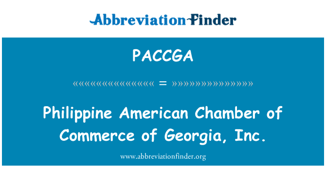 PACCGA: Filipínské americká obchodní komora Gruzie, Inc.