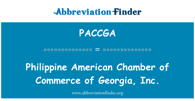 PACCGA: Filipin Amerikan Ticaret Odası, Gürcistan, Inc.