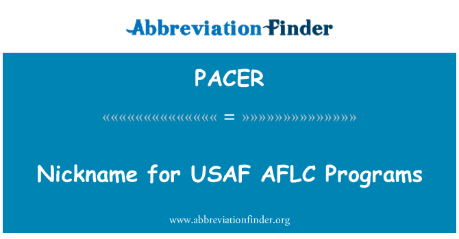 PACER: Nick dla USAF AFLC programy