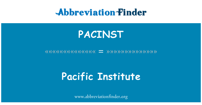 PACINST: Pacific Institute