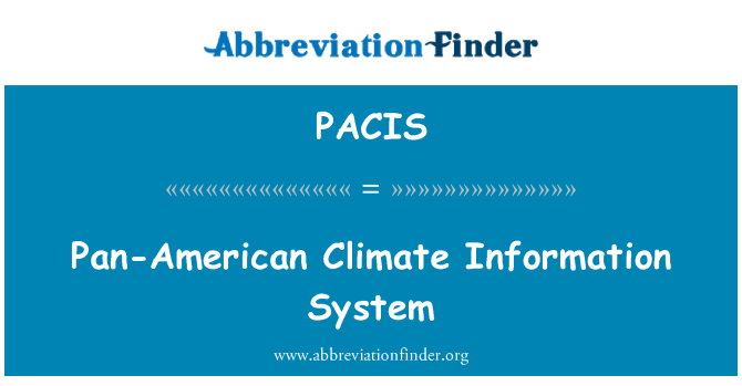 PACIS: Pan-American klimata informācijas sistēma