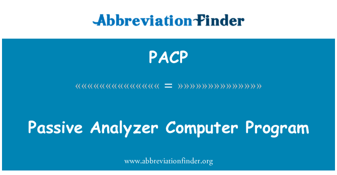 PACP: Program komputer pasif Analyzer