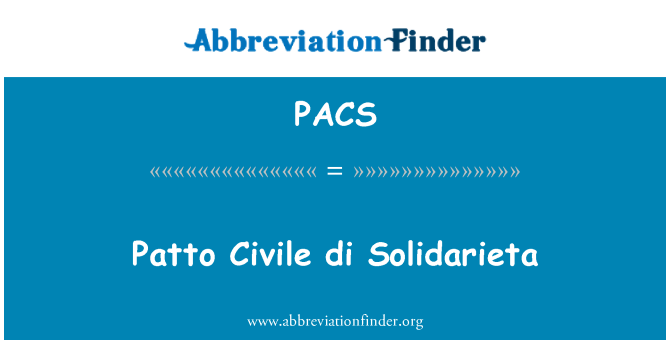 PACS: Patto Civile di Solidarieta