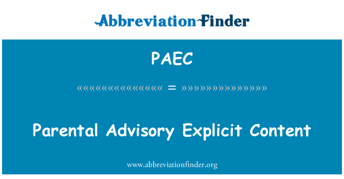 PAEC: Parental Advisory anstødeligt indhold