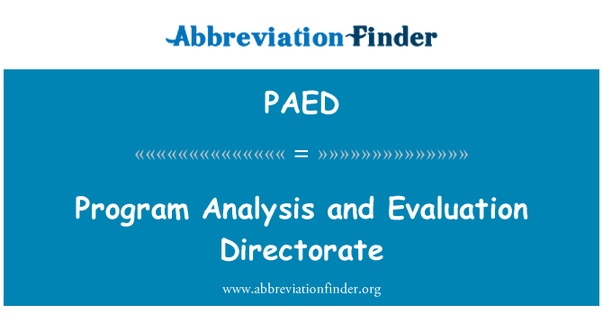 PAED: Analisi di programma e direzione valutazione