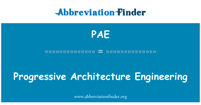 PAE: Progresivní architektura inženýrství