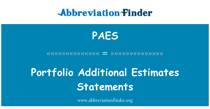 PAES: Deklarasyon Autres Estimations pòtfèy