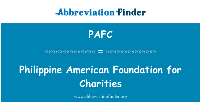 PAFC: Филипински американската фондация за благотворителни организации