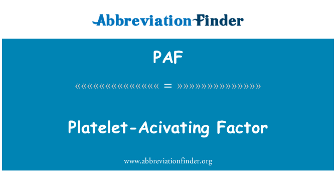 PAF: Trombocita-Acivating faktor