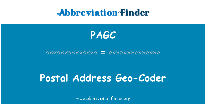 PAGC: Postanschrift Geo-Coder