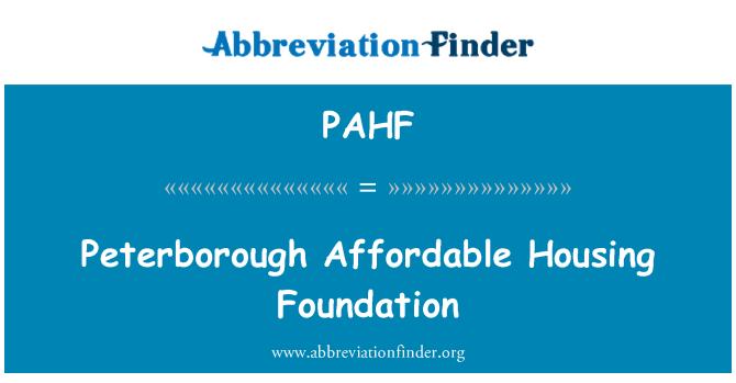 PAHF: Фонд доступного жилья Питерборо