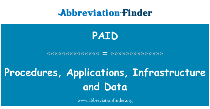PAID: Gweithdrefnau, ceisiadau, seilwaith a Data