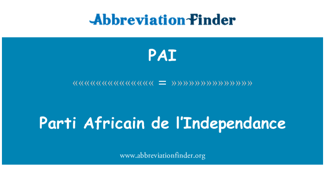 PAI: 雜色非洲 de l'Independance