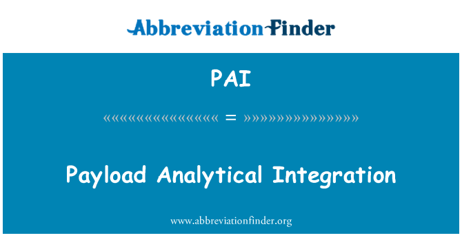 PAI: Nutzlast analytische Integration