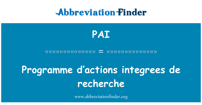 PAI: Program d'actions integrees de recherche