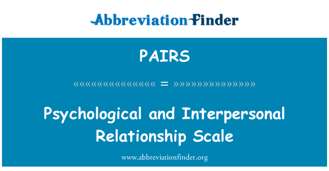 PAIRS: Scale psychologických a mezilidské vztahy