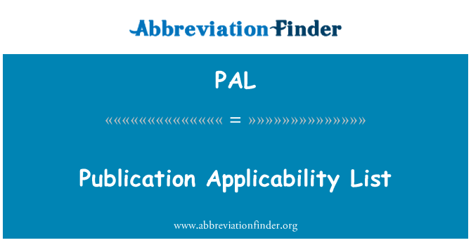 PAL: Piblikasyon Application lis