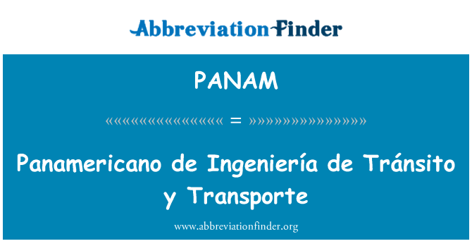 PANAM: پانامراکنو de Ingeniería de Tránsito y ٹرانسپارٹی