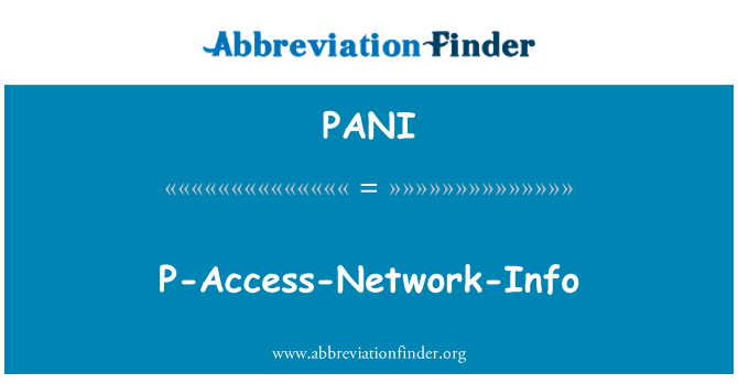 PANI: P-přístup Network-Info