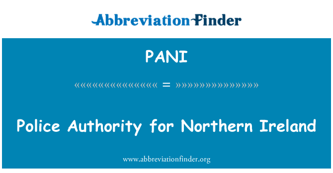 PANI: Police Authority for Northern Ireland