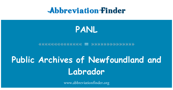 PANL: Publiczne Archiwum prowincji Nowa Fundlandia i Labrador