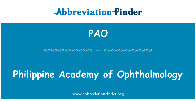 PAO: Philippine Academy of Ophthalmology
