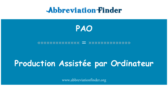 PAO: Produksi Assistée setara Ordinateur