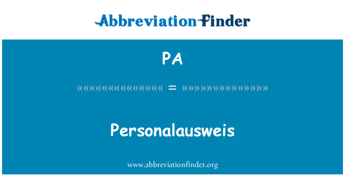 PA: Personalausweis