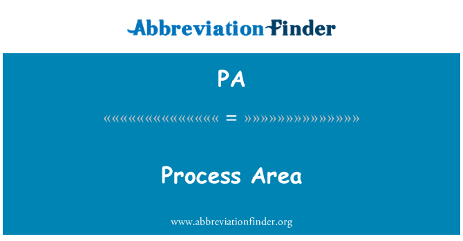 PA: Process Area