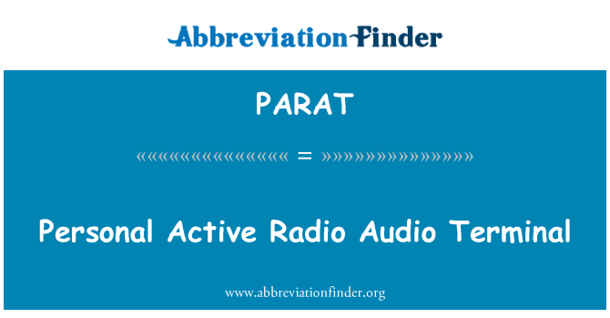 PARAT: Личные активных радио аудио терминал