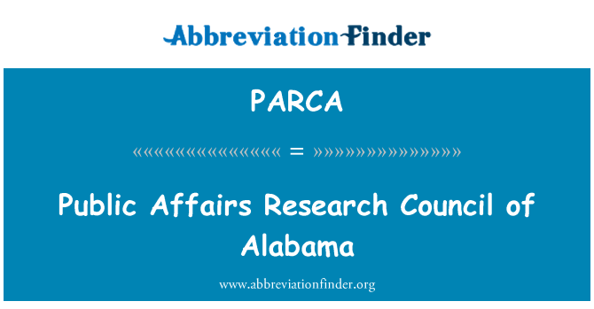 PARCA: Public Affairs Research Council of Alabama