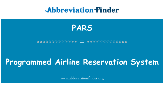 PARS: Naprogramované Airline rezervační systém