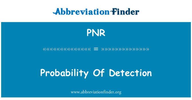 PNR: Probabilitas deteksi