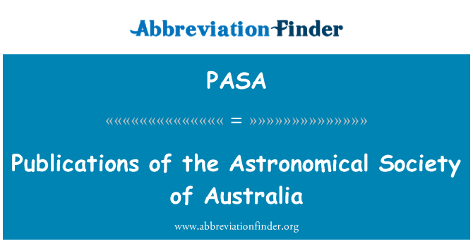 PASA: Publikace astronomické společnosti z Austrálie