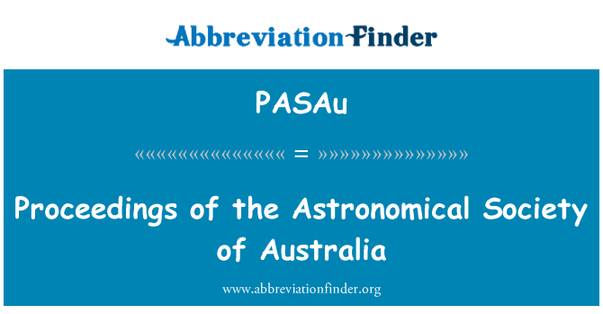 PASAu: 澳大利亞天文學學會學報