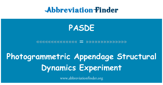 PASDE: Fotogrammetrické prívesok štrukturálne Dynamics Experiment