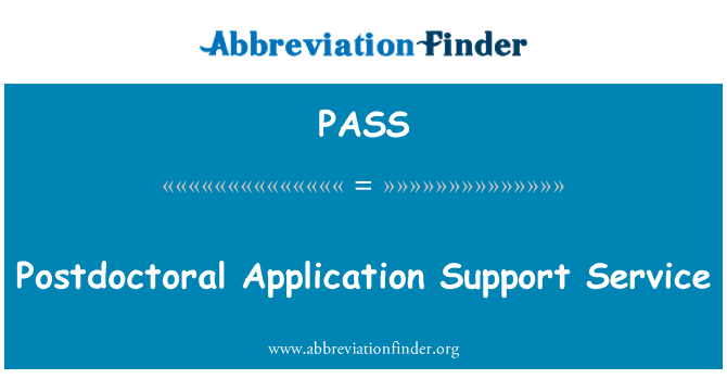 PASS: Postdoctoral अनुप्रयोग समर्थन सेवा