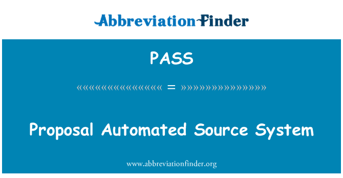 PASS: Vorschlag automatisierte Quellsystem