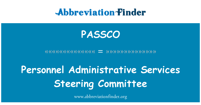 PASSCO: Comitato direttivo di personale servizi amministrativi