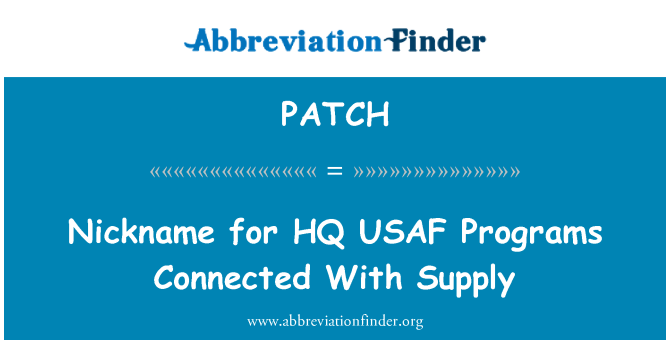 PATCH: Laqam għall-programmi ta ' USAF ta ' HQ konness mal-provvista