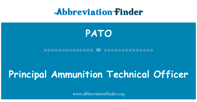 PATO: Principal Ammunition Technical Officer