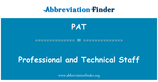 PAT: Staff technegol a phroffesiynol