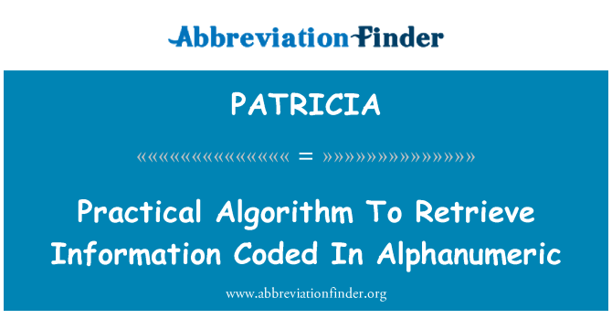 PATRICIA: Praktisk algoritme for å hente informasjonen kodet i alfanumerisk