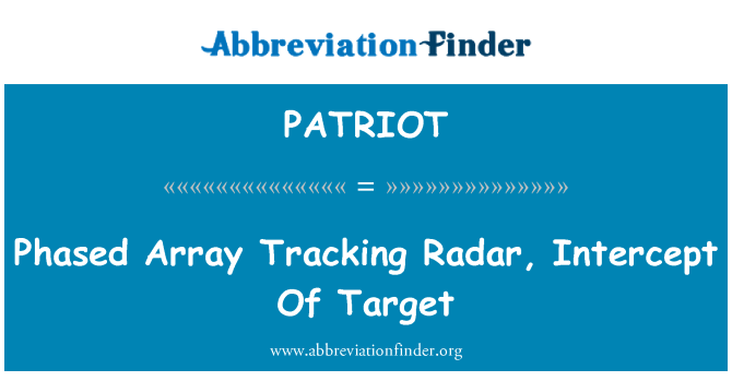 PATRIOT: Phased Array di rilevamento Radar, l'intercettazione del bersaglio