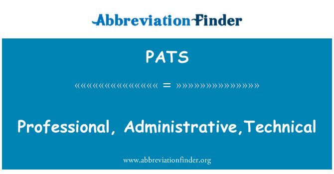 PATS: Pwofesyonèl, administratif, teknik